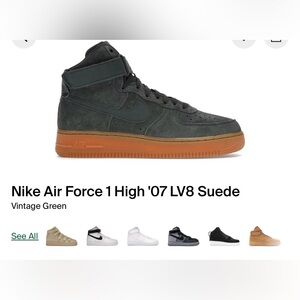 Nike Air Force 1 High Dark Green Suede Sneakers